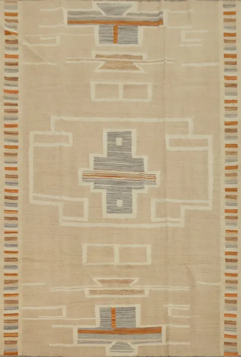 Southwestern Chic Handwoven Geometric Pattern Rug 5x7