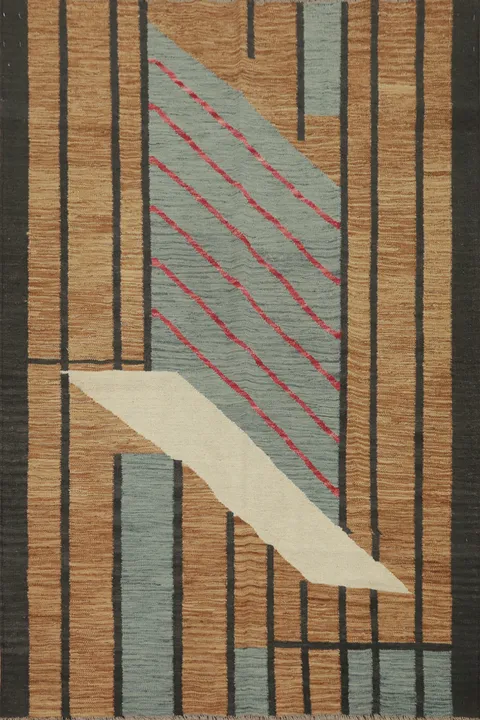 Distinctive Geometric Patterns Kilim Contemporary Rug 4x6