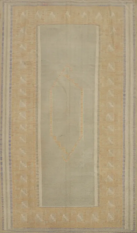 Geometric Wool Kilim Flat Weave Area Rug 6x9