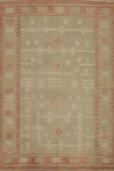 Tribal Wool Kilim Flat Weave Area Rug 8x10