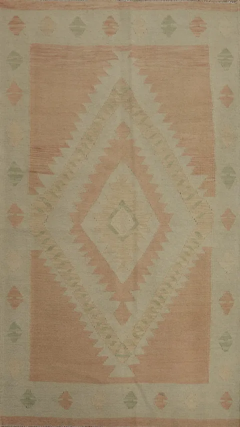 Handwoven Kilim Rug with Gentle Pastel Hues 4x6