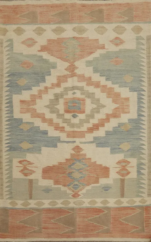Geometric Kilim Handwoven Rug 4x6