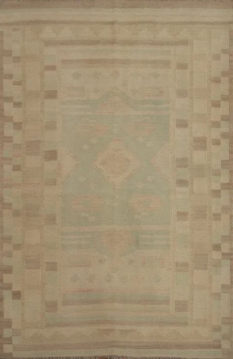 Subtle Earth Tone Kilim Rug 4x6 Ideal for Cozy Living Spaces