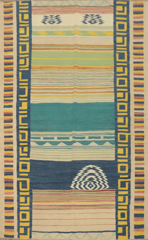 Nomadic Wool Kilim Flat Weave Rug 4x6