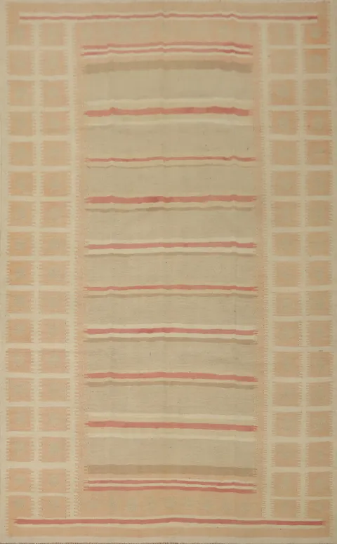 Earth Tones Wool Kilim Handwoven Area Rug 6x9