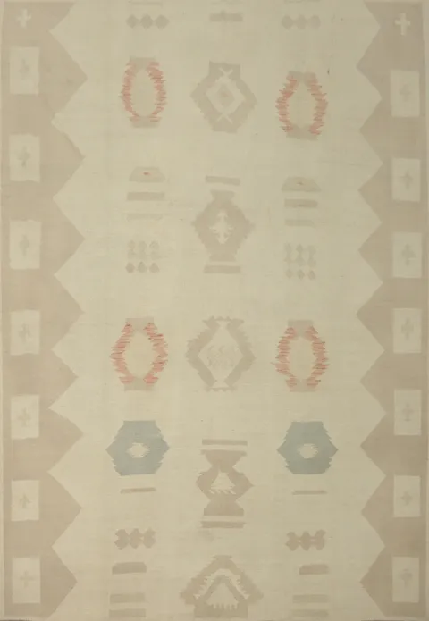 Earth Tones Wool Kilim Handwoven Area Rug 8x10