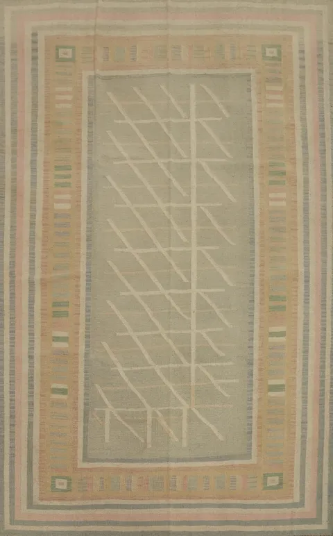 Tribal Wool Kilim Handwoven Area Rug 7x10