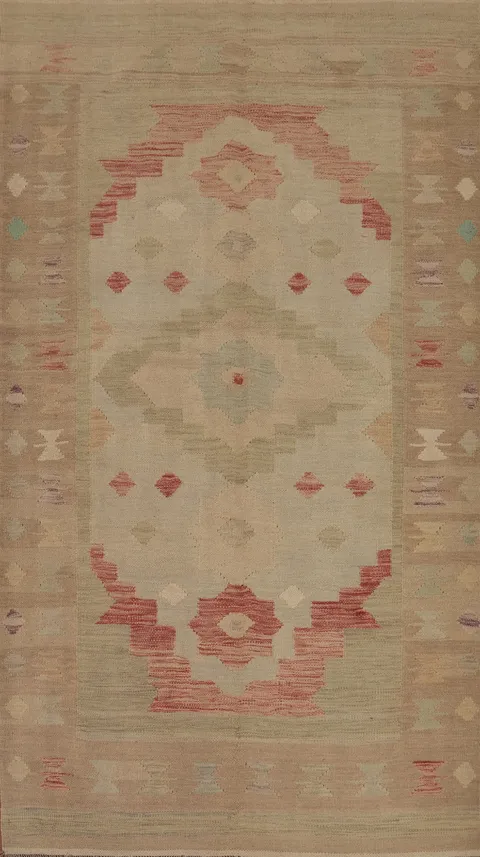 Elegant Kilim Timeless Flatweave Earthy Hues Area Rug 5x8