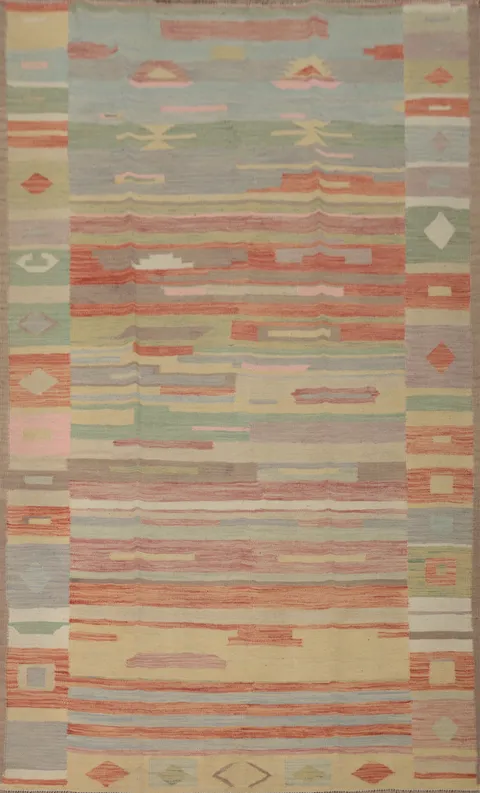 Colorful Kilim Handwoven Area Rug 5x8