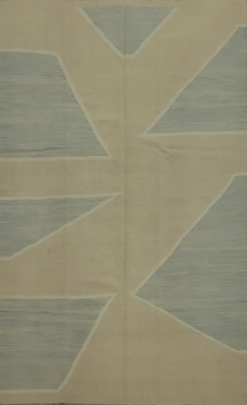 Modern Wool Kilim Flat Weave Area Rug 6x9