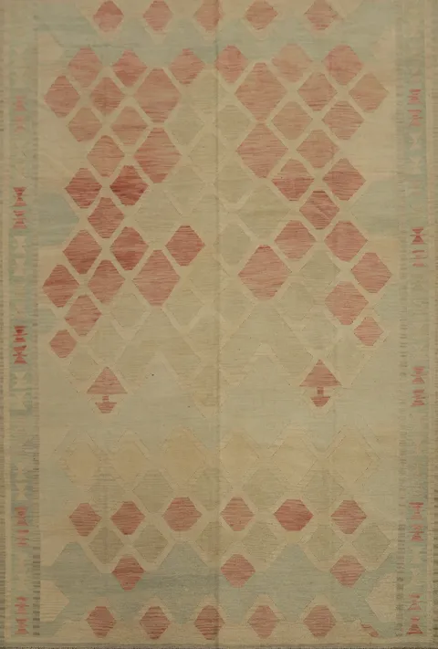 Trellis Wool Kilim Flat Weave Area Rug 8x10