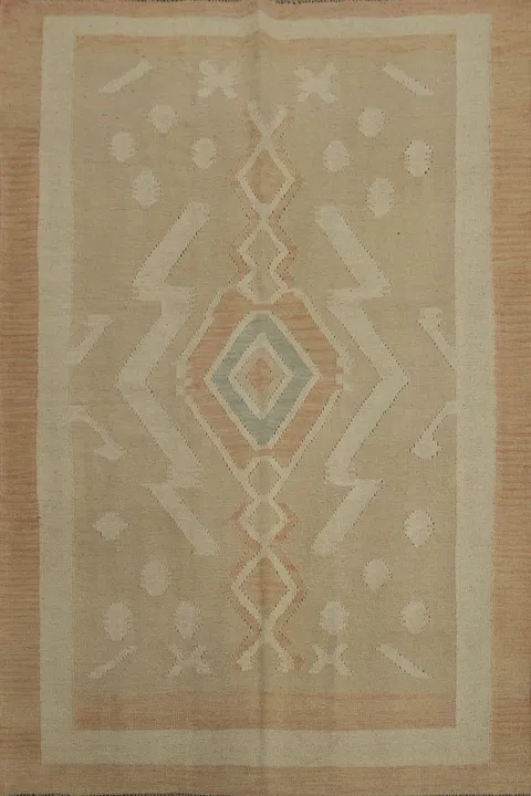 Subtle Geometric Patterns & Textures Neutral Toned Rug 5x6