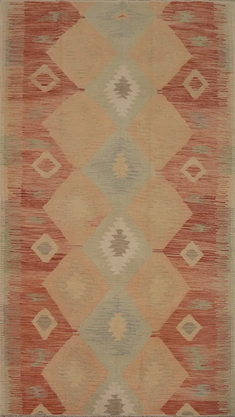 Tribal Wool Kilim Flat Weave Area Rug 5x8
