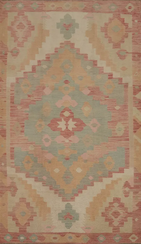 Tribal Wool Kilim Flat Weave Area Rug 5x8