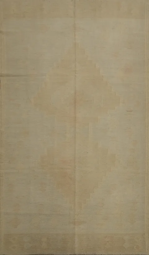 Earth Tones Wool Kilim Room Size Area Rug 5x8