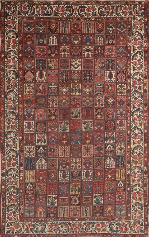 Antique Vegetable Dye Bakhtiari Persian Large Rug 11x17