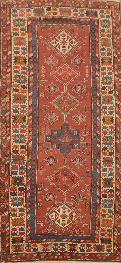 Antique Vegetable Dye Heriz Serapi Persian Runner Rug 4x10