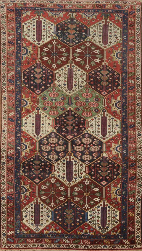 Vegetable Dye Bakhtiari Persian Rug 4x8