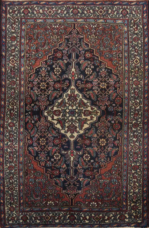 Antique Vegetable Dye Bibikabad Persian Rug 4x5