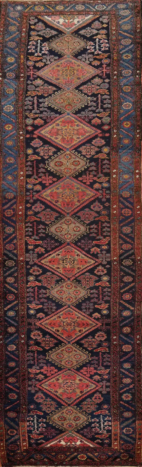 Vegetable Dye Heriz Serapi Persian Runner Rug 4x16