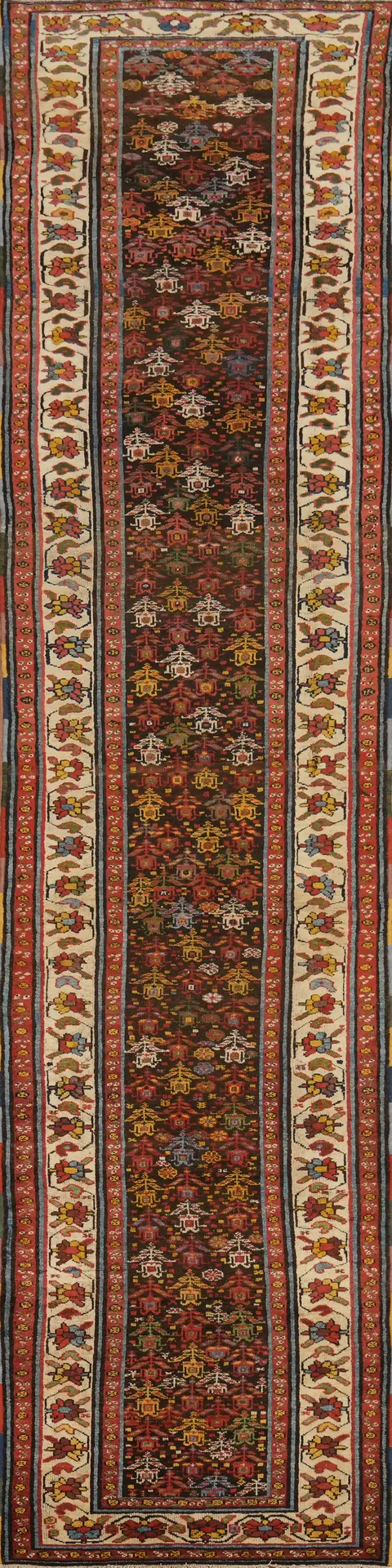Vegetable Dye Bakhtiari Persian Runner Rug 3x16