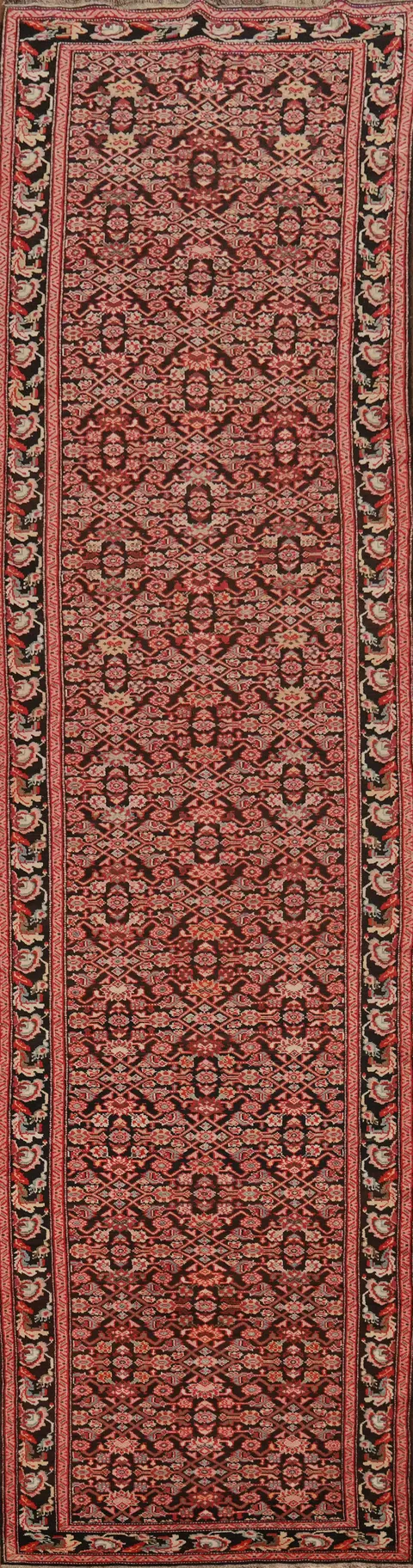 Antique Karabagh Vegetable Dye Runner Rug 4x19