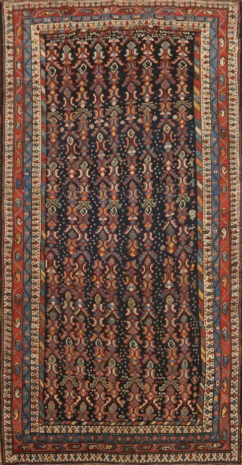 Pre-1900 Antique Vegetable Dye Qashqai Persian Area Rug 5x9