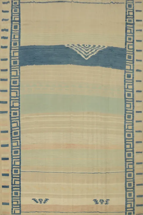 Handcrafted Kilim Area Rug 10x13 with Intricate Borders