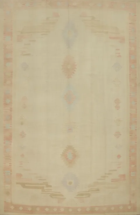 Pastel Harmony Soft Tones Blend in Luxurious Large Kilim Rug 9x12
