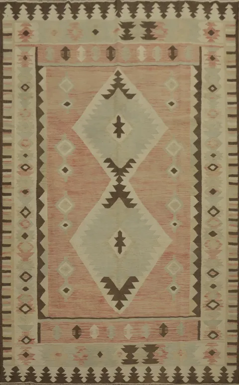 Geometric  Kilim Flat Weave Area Rug 7x10
