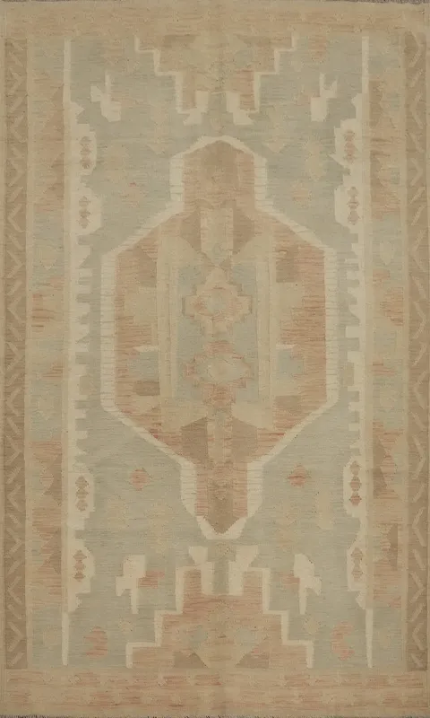 Geometric Wool Kilim Handwoven Area Rug 5x8