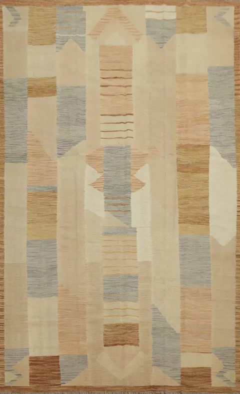 Artisan Geometric Kilim Area Rug 6x9 for a Sophisticated Room Ambience