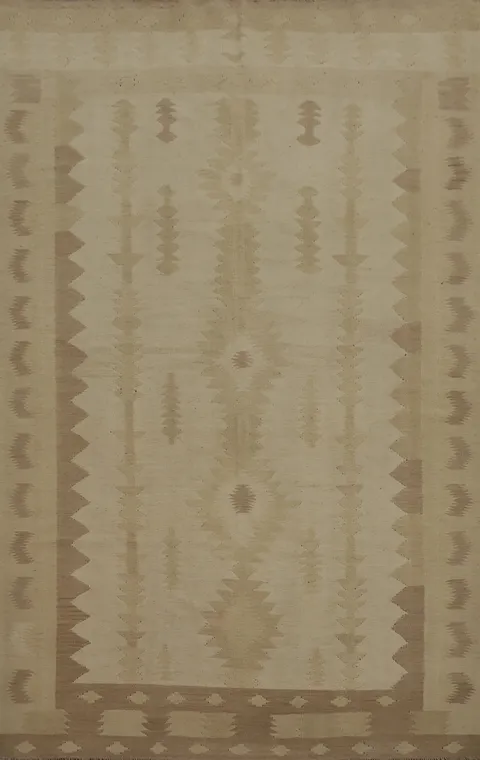 Vegetable Dye Wool Kilim Flat Weave Area Rug 6x9