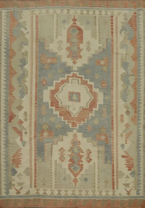 Vegetable Dye Kilim Flat Weave Area Rug 8x10