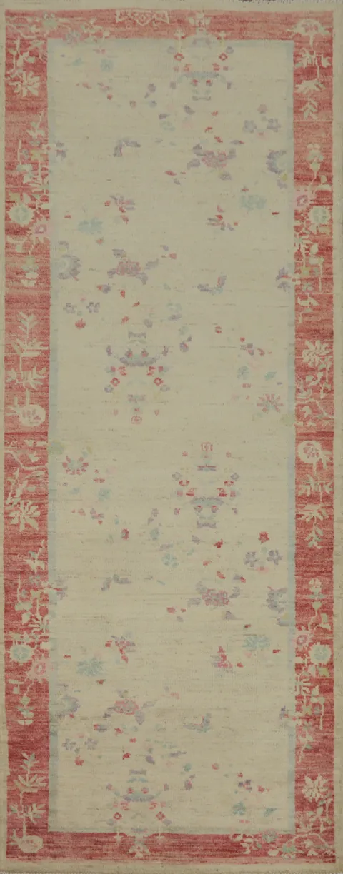 Vegetable Dye Ziegler Handmade Runner Rug 3x8