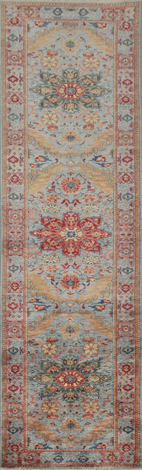 Intricate Floral Design Handcrafted Ziegler Traditional Rug 3x12