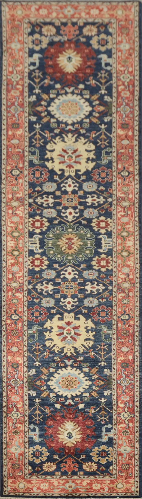 Navy Blue Ziegler Vegetable Dye Runner Rug 2x12