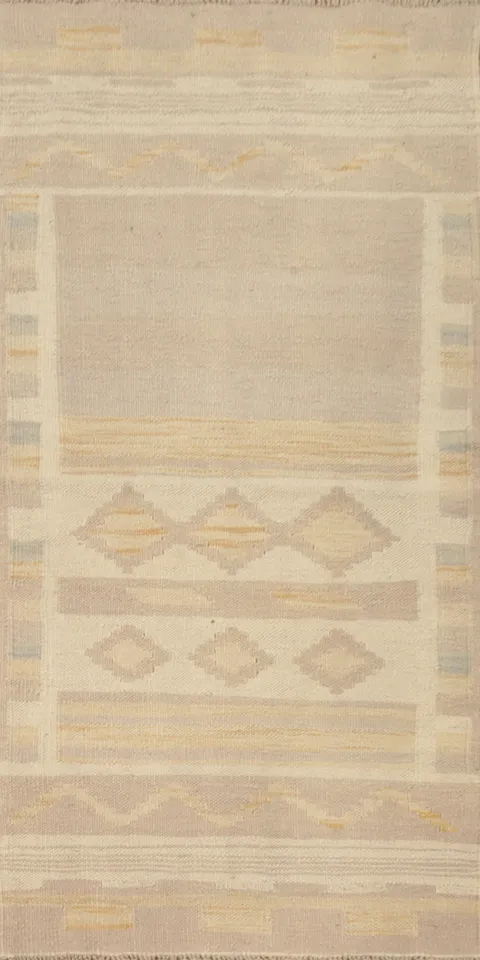 Geometric Wool Kilim Vegetable Dye Rug 2x4