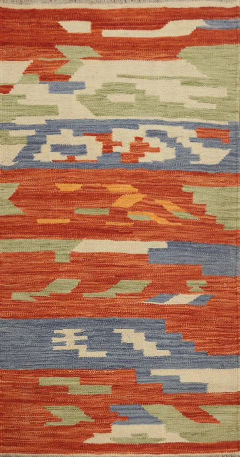 Modern Wool Kilim Handmade Wool Rug 2x4