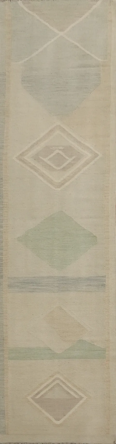Earth Tones Kilim Vegetable Dye Runner Rug 3x12