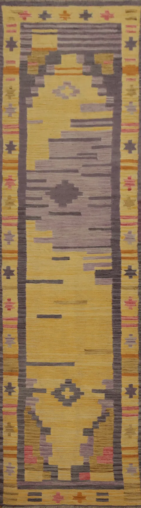 Vegetable Dye Kilim Handwoven Runner Rug 3x12