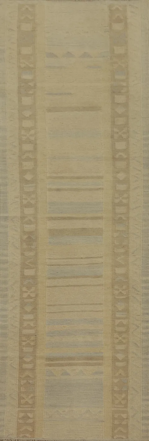 Tribal Wool Kilim Vegetable Dye Runner Rug 2x8
