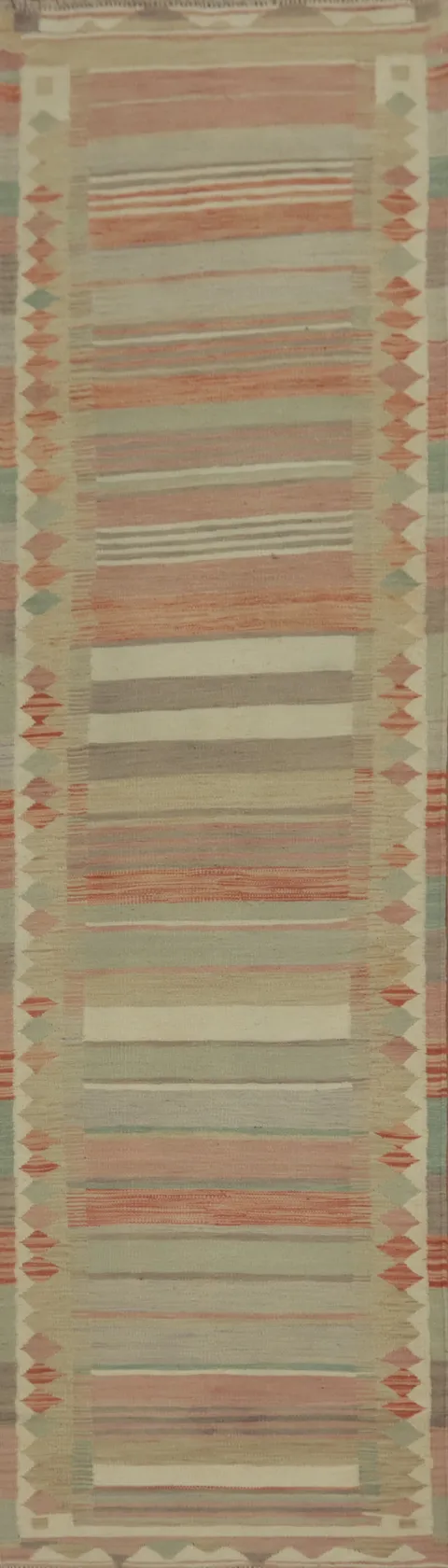 Vegetable Dye Kilim Flat Weave Runner Rug 3x12