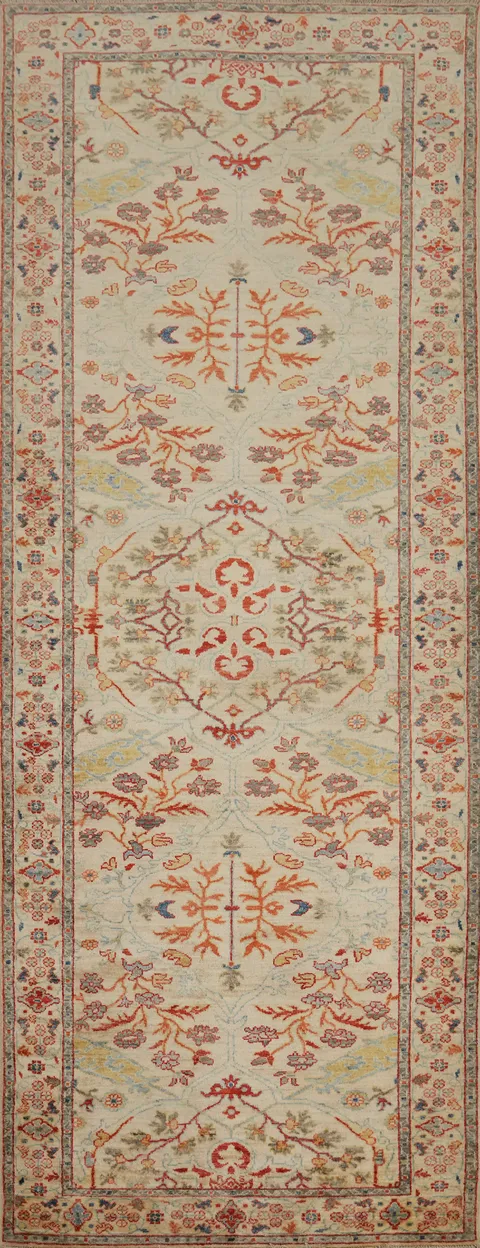 Handmade Ziegler Vegetable Dye Runner Rug 3x10