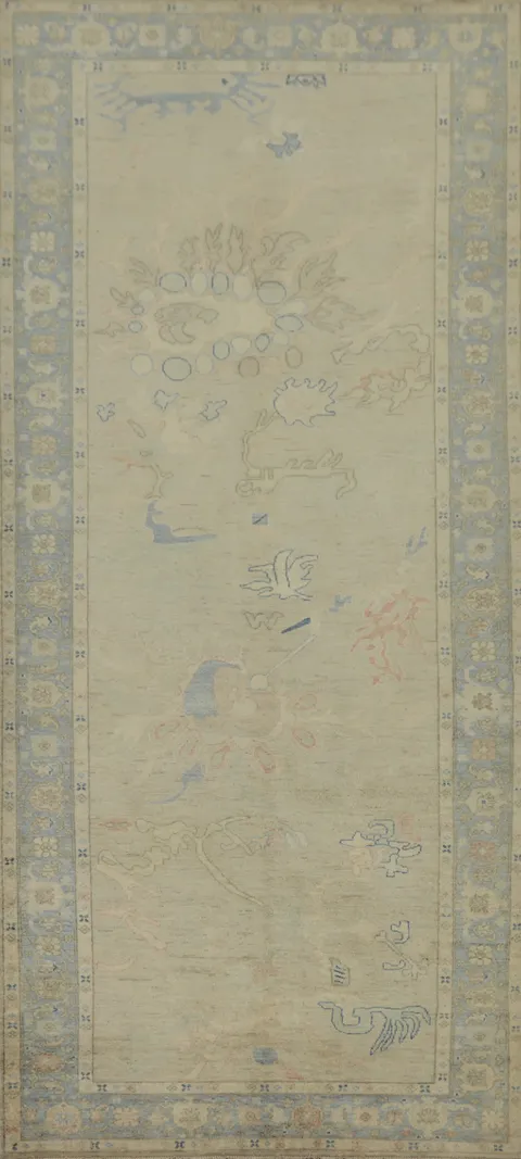 Earth Tones Ziegler Vegetable Dye Area Rug 5x13