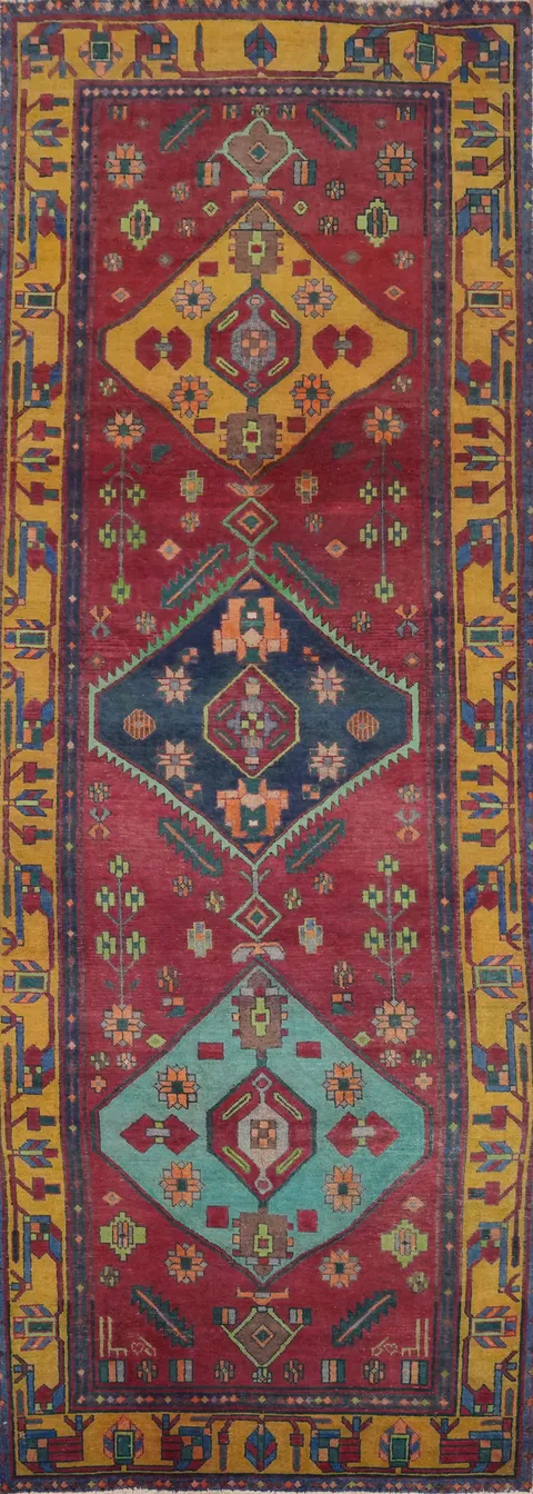 Tribal Wool Tabriz Persian Runner Rug 4x12