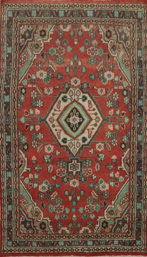 Geometric Wool Mahal Persian Rug 4x6