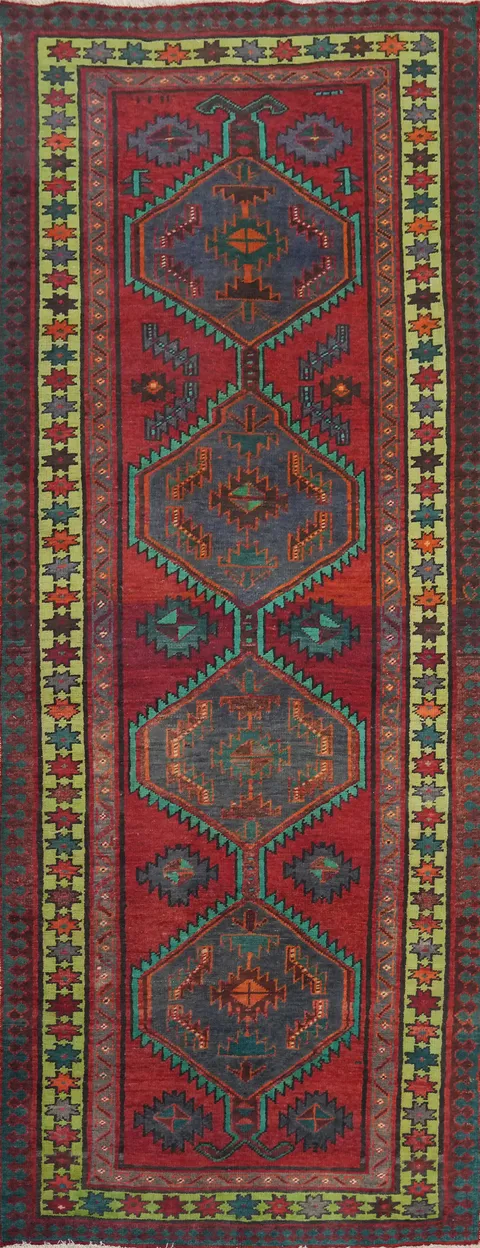 Geometric Ardebil Persian Runner Rug 3x9
