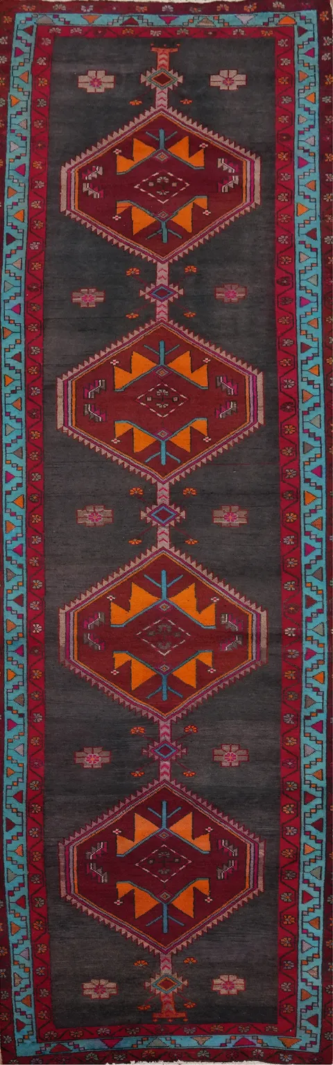 Geometric Ardebil Persian Runner Rug 4x13