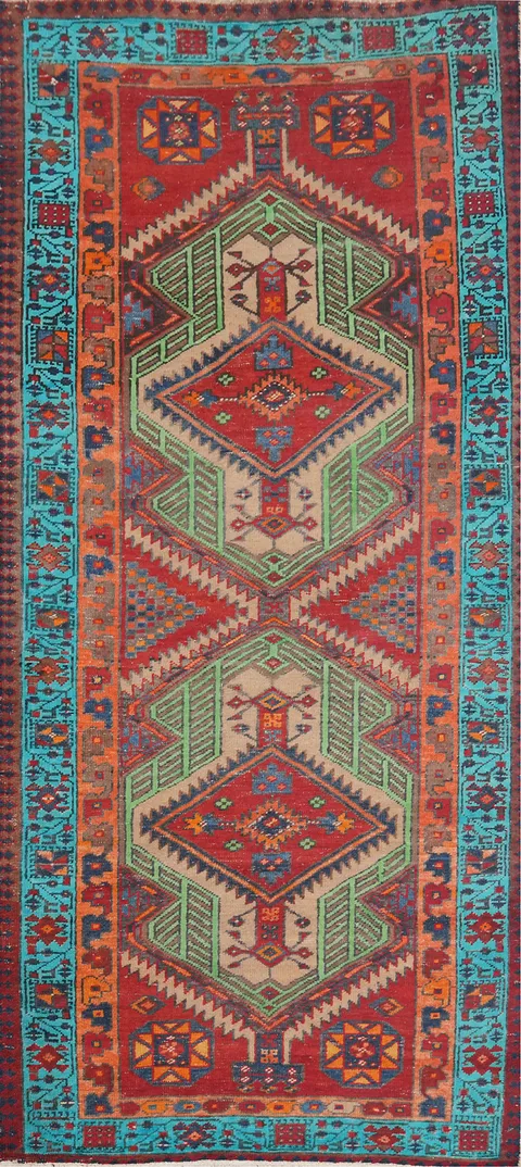Handmade Wool Ardebil Persian Runner Rug 3x7